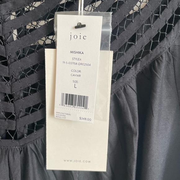 Joie Mishika Dress caviar black NWT size Large RARE retail $348 GORGEOUS - Picture 4 of 6